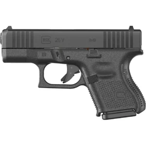Glock 26 V black slide with factory front and rear serrations